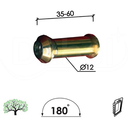 Dabel špijunka za vrata šp4011 ms fi12/35-60 mm/180` 180 Cene